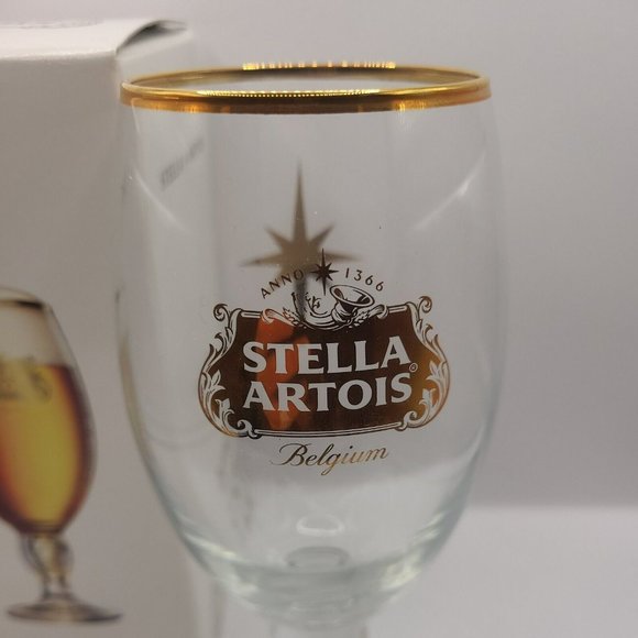 STELLA ARTOIS Beer 2016 Limited Edition HOLIDAY Chalice Glass 33mL NEW in Box - Picture 2 of 4